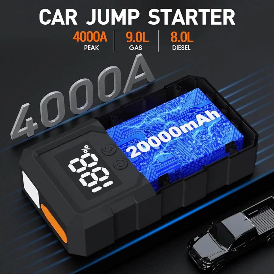 Jump Starter 4000A Peak, 12V (9L Gas/8L Diesel) with USB - photo 4