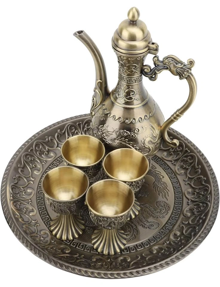 Set of Luxurious Turkish Coffee and Tea Set, Vintage Exquisite - photo 4