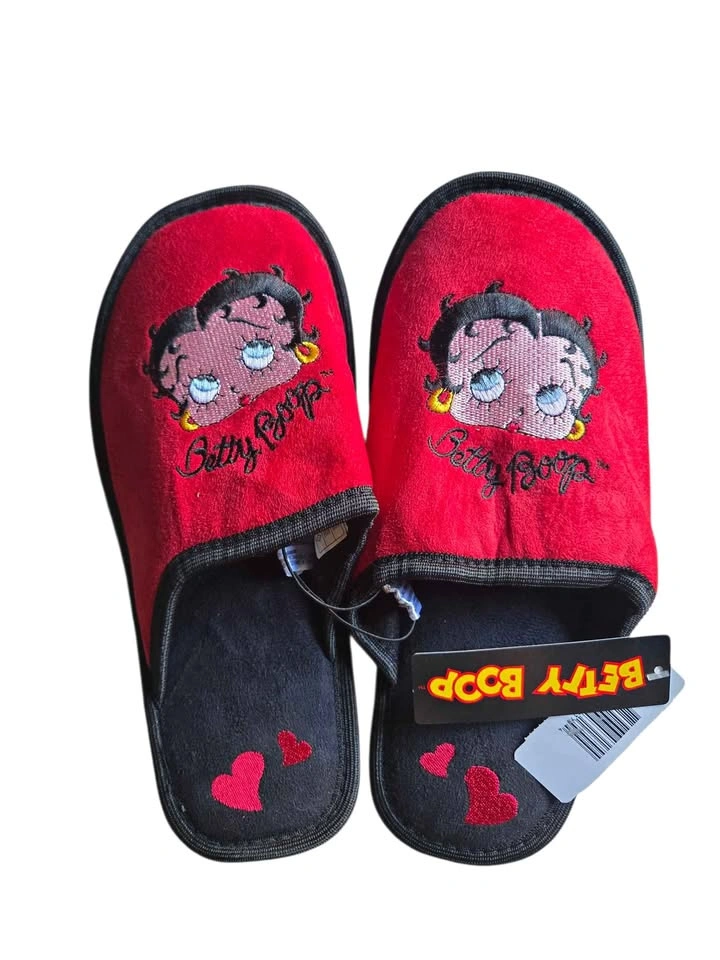 Betty Boop Red & Black Slippers Women’s Size 9-10
