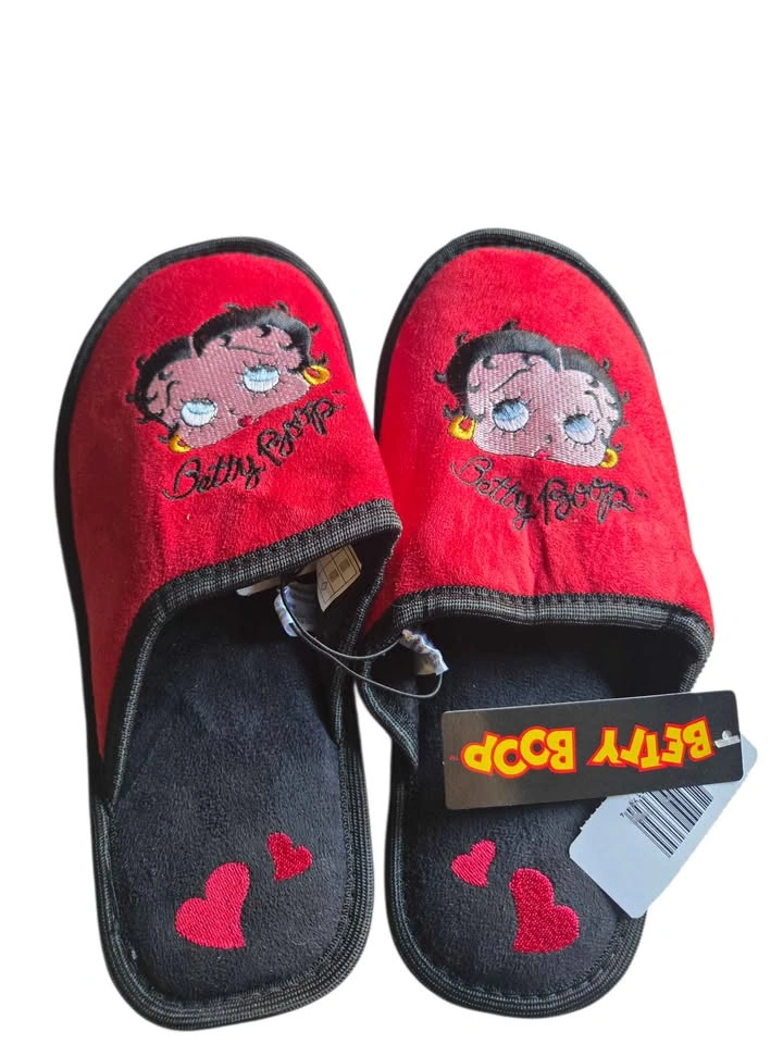 Betty Boop Red & Black Slippers Women’s Size 9-10 - photo 2