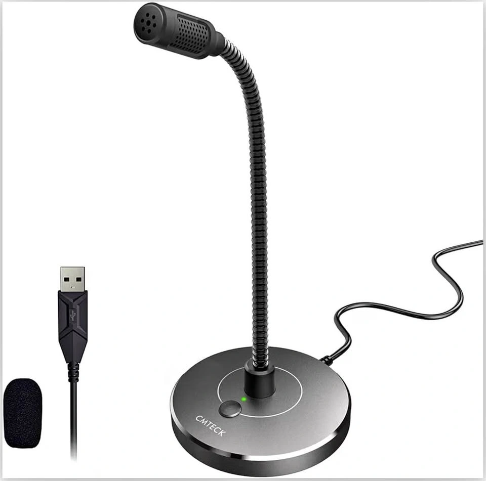 CMTECK USB Computer Microphone, Noise-Cancelling Desktop Mic