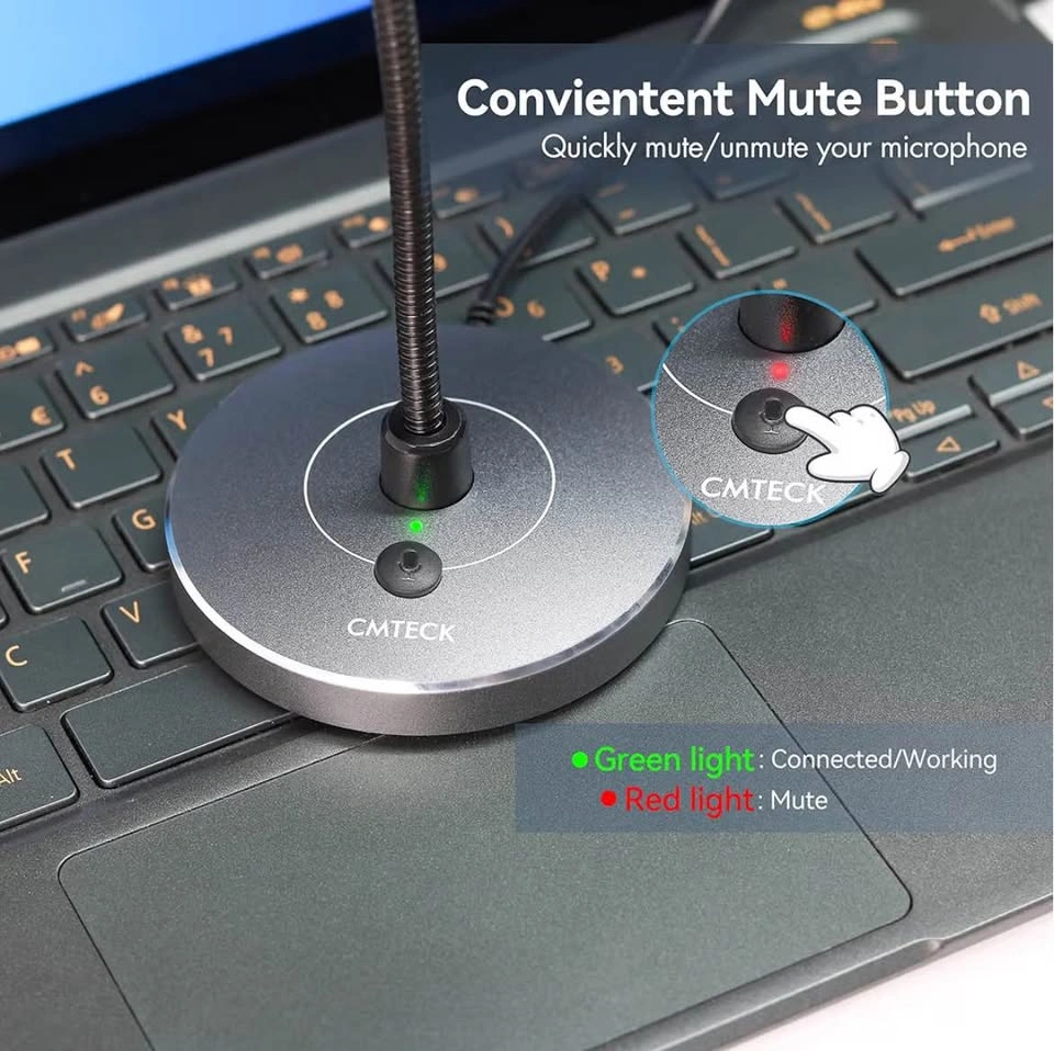 CMTECK USB Computer Microphone, Noise-Cancelling Desktop Mic - photo 4