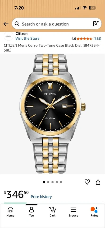 CITIZEN Corso Two-Tone Eco-Drive Watch (BM7334-58E)