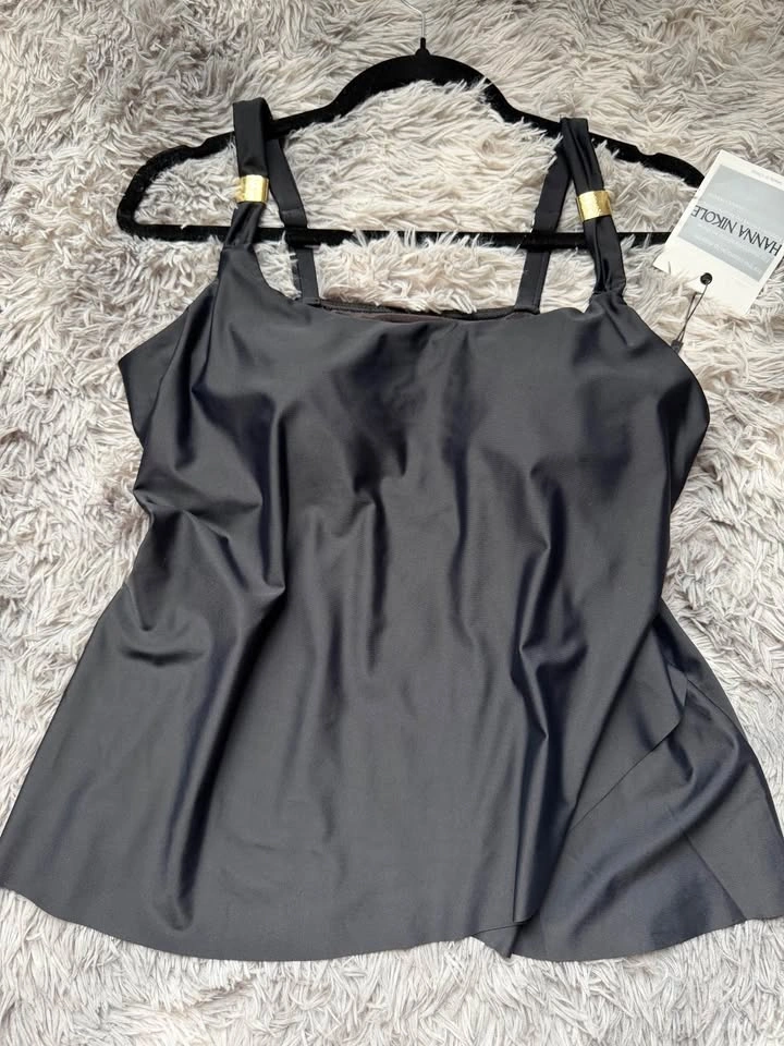 Hanna Nikole Tankini Top-Loose Fitting BLACK LARGE - photo 2