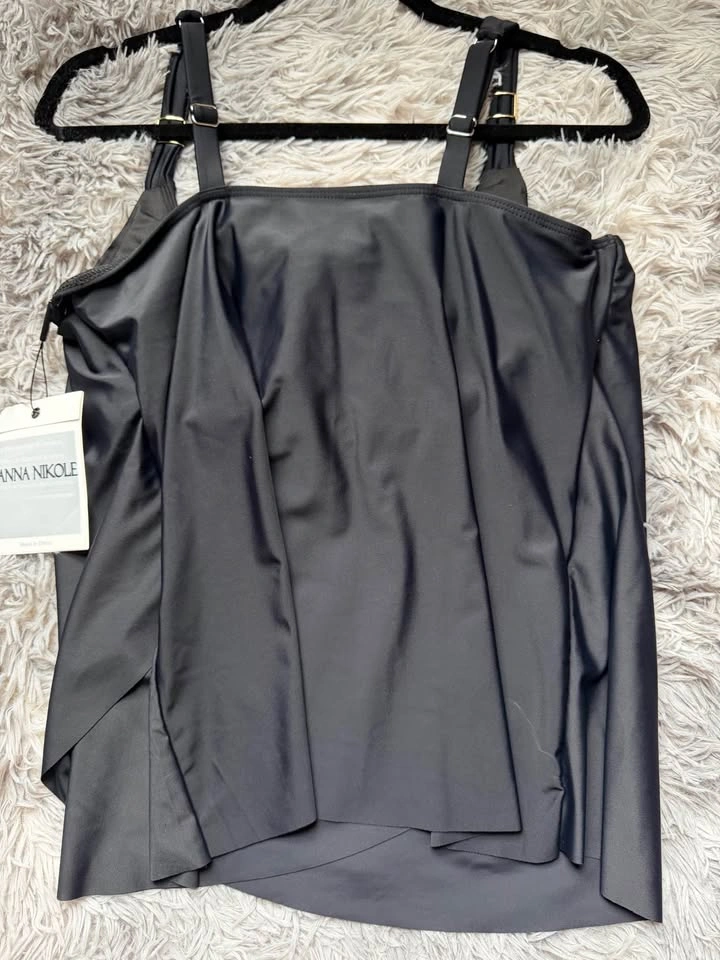 Hanna Nikole Tankini Top-Loose Fitting BLACK LARGE - photo 4