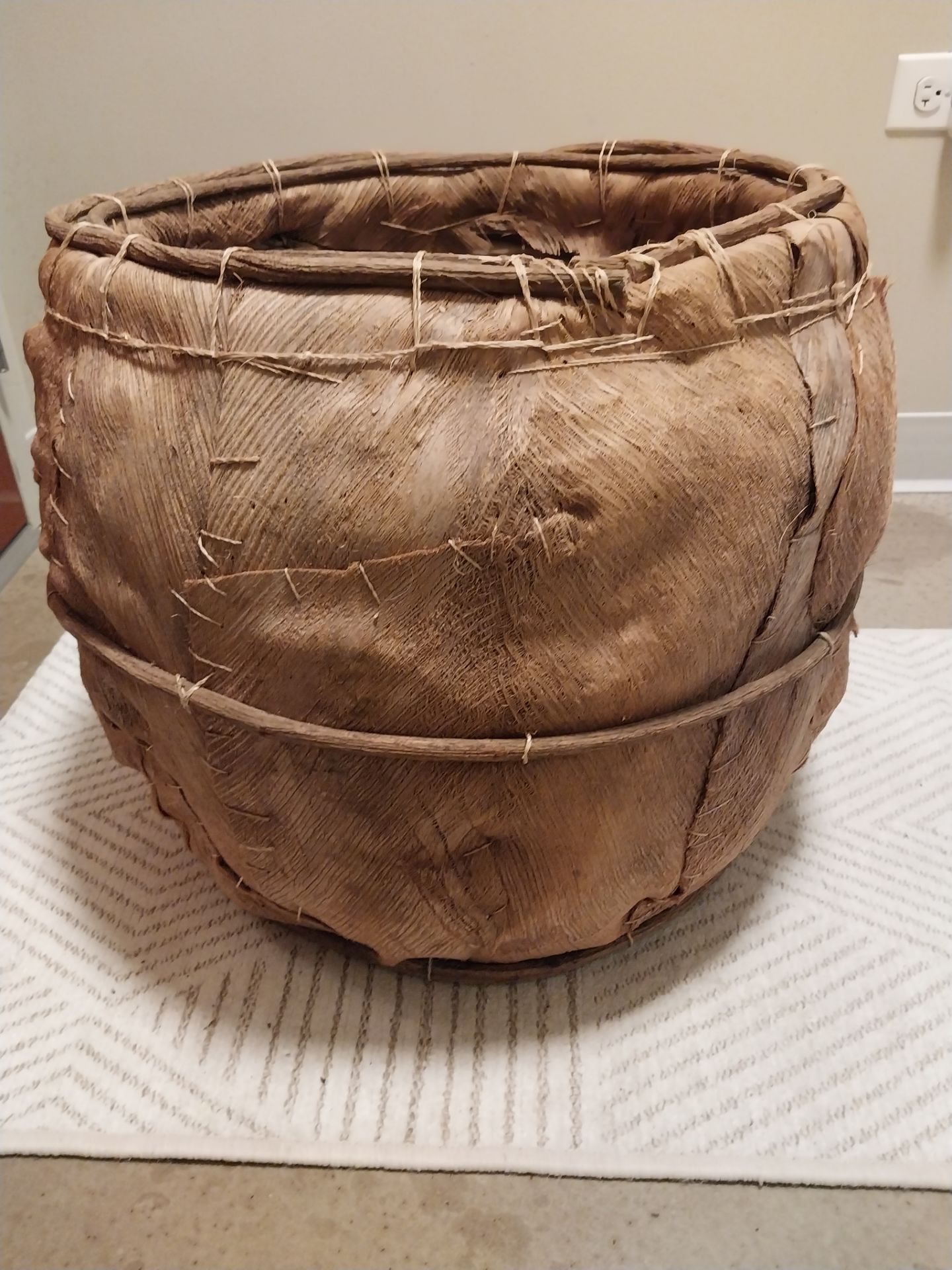 Large Handcrafted Natural Fiber Basket