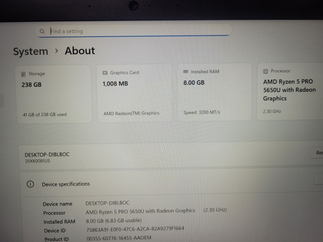Lenovo Laptop T14 - Gen2 Ryzen Pro 5 - photo 2
