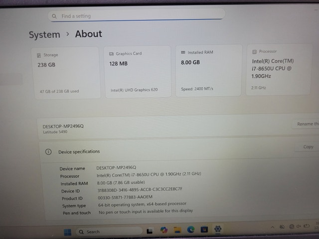 Laptop DELL Latitude 5490 - i7-8th - photo 5
