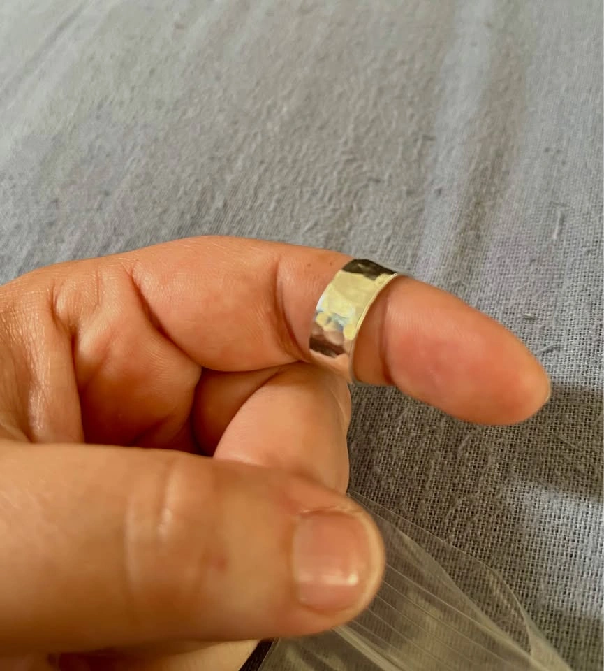 Hand made Sterling Silver Hammered Ring - photo 2