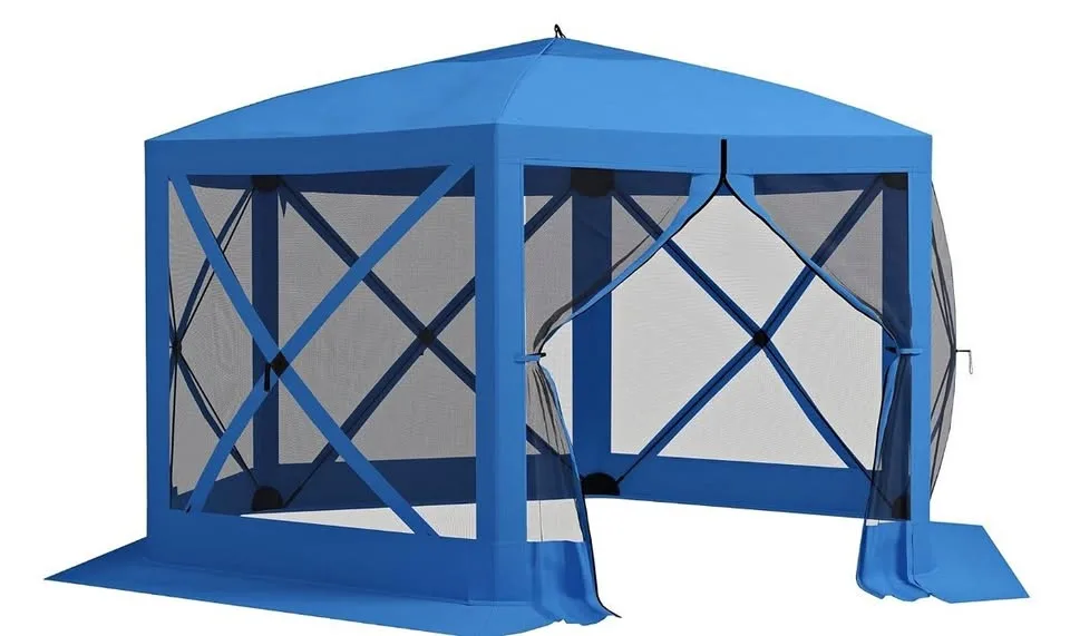 New 12' x 12' Hexagon Pop Up Tent with Mesh Sidewalls thumbnail