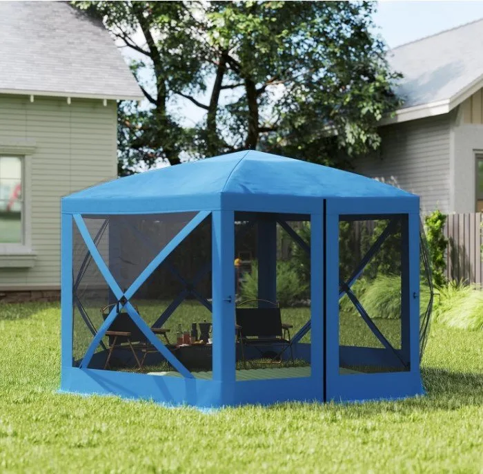 New 12' x 12' Hexagon Pop Up Tent with Mesh Sidewalls image indicator(7)