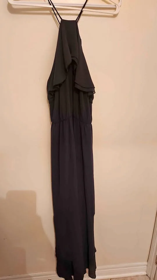 H&M navy blue maxi dress (size 8) thumbnail