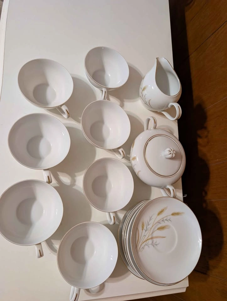 Vintage Noritake Golden Wheat Fine China Tea Set - 16 Pieces - photo 2