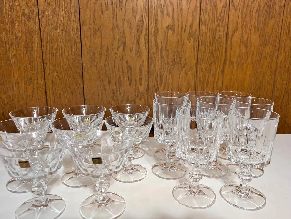 Vintage LifeStyle Crystal Wine Glasses and Champagne Coupes