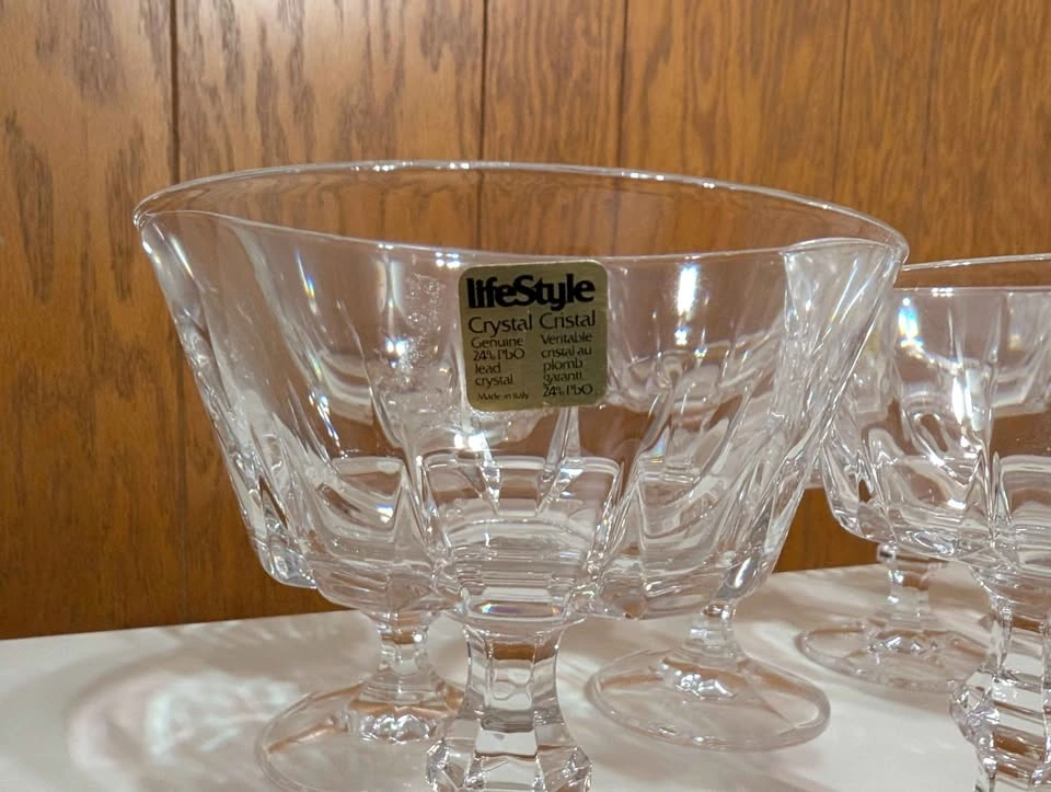 Vintage LifeStyle Crystal Wine Glasses and Champagne Coupes - photo 3