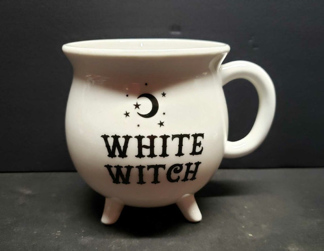 New Ceramic Mug. White Witch Cauldron