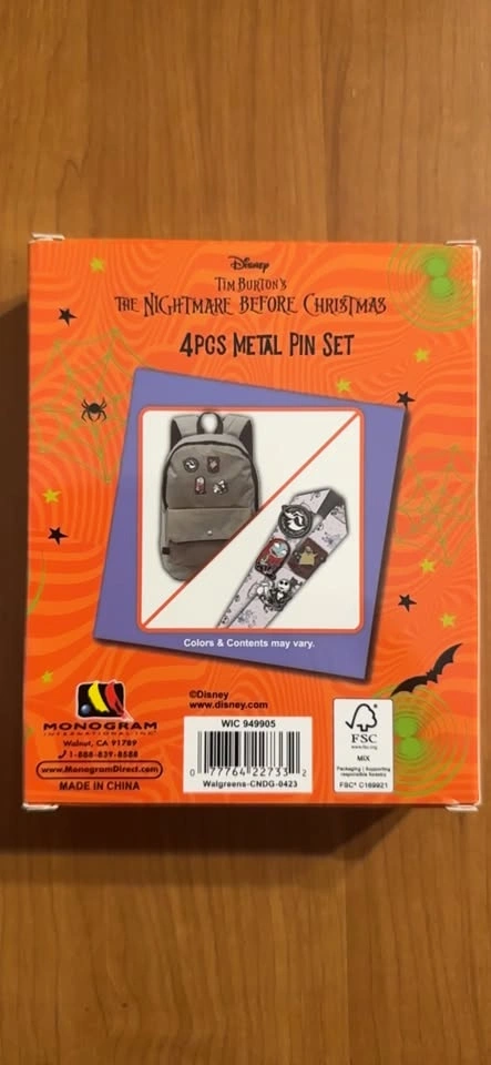 Disney Nightmare Before Christmas 4PC Metal Pin Set - photo 2