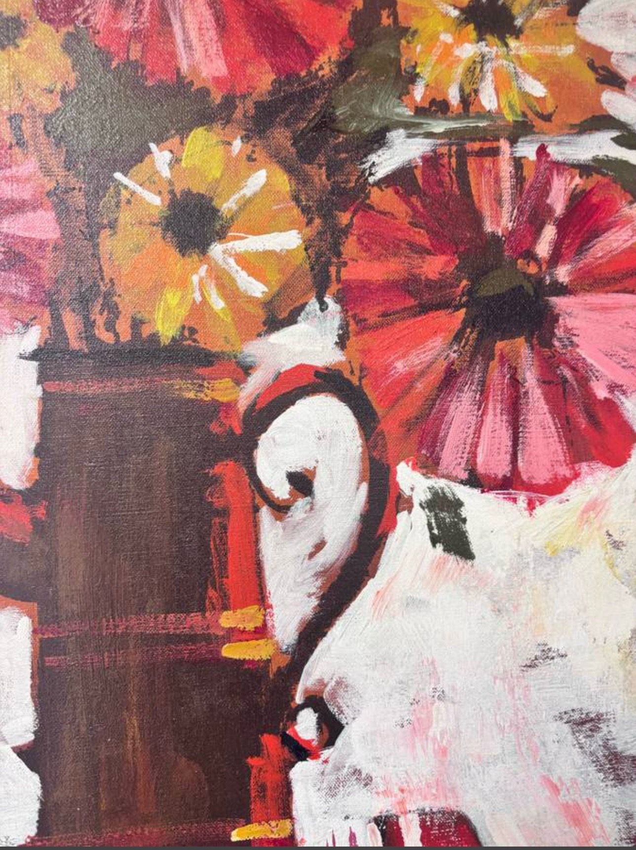 Vintage Lee Reynolds Vanguard Studios Floral Painting 40" - photo 5