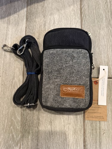 Solid Gray/Black/Brown Crossbody Phone Pouch Bag