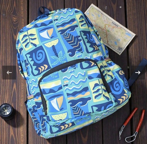 Unisex Kids Tropical Geometric Backpack Blue Green Yellow - photo 4