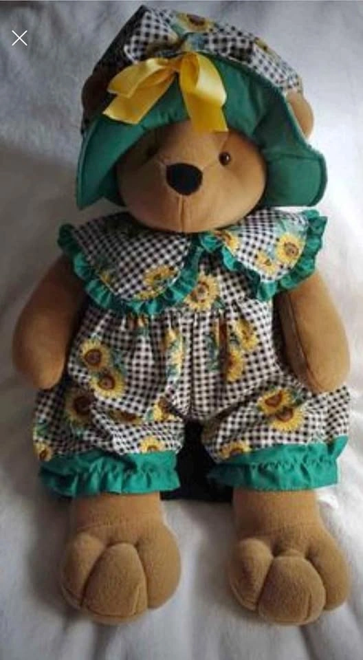 Vintage RUSS BERRIE Sunflower Teddy Bear Soft Plush Toy 19" Tall