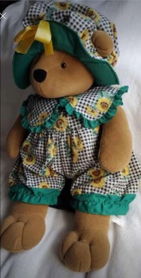 Vintage RUSS BERRIE Sunflower Teddy Bear Soft Plush Toy 19" Tall - photo 2
