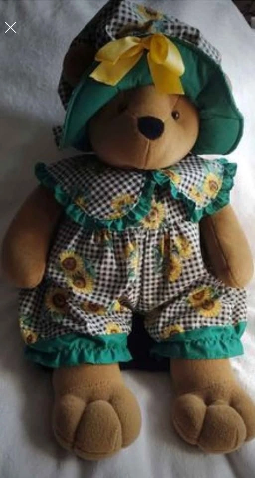 Vintage RUSS BERRIE Sunflower Teddy Bear Soft Plush Toy 19" Tall - photo 3