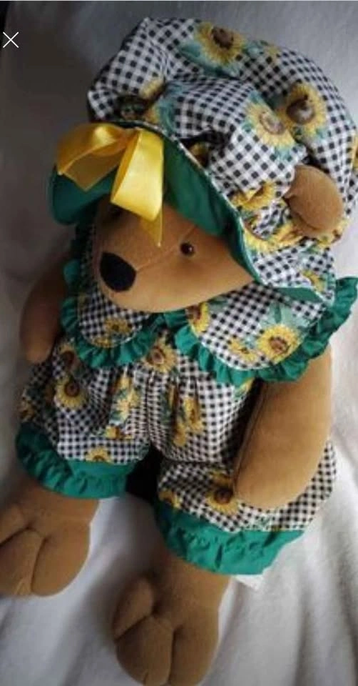 Vintage RUSS BERRIE Sunflower Teddy Bear Soft Plush Toy 19" Tall - photo 4