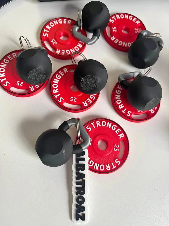 Custom Gym Kettlebell and Weight Plate Keychains