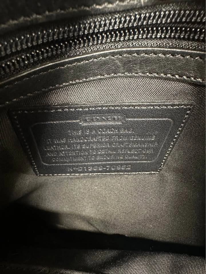 Vintage Coach 70952 Black Leather Briefcase Messenger Laptop Bag - photo 4