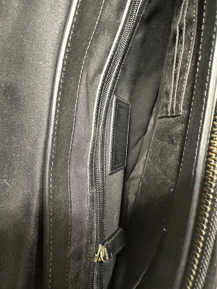 Vintage Coach 70952 Black Leather Briefcase Messenger Laptop Bag - photo 5