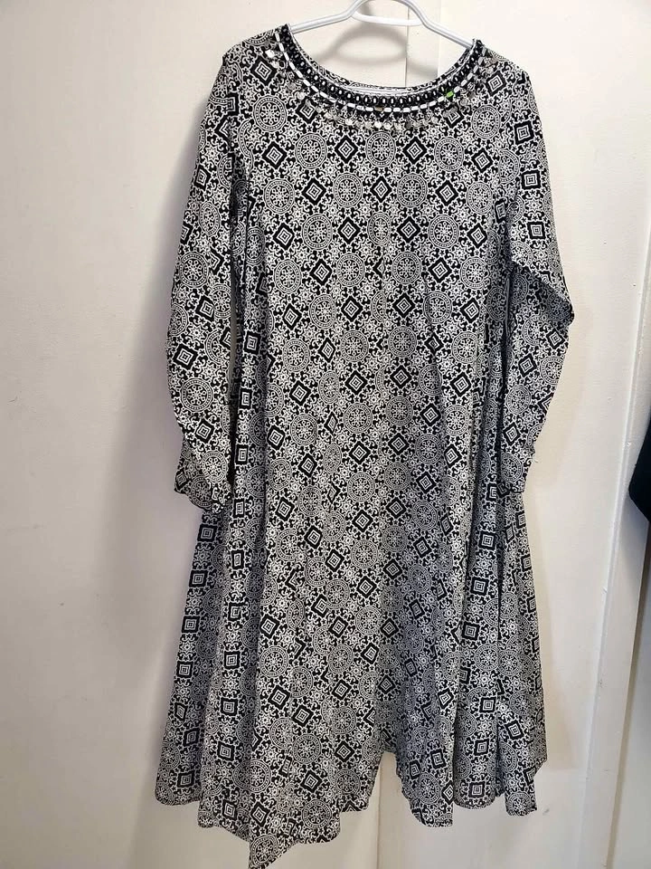 Black and White Cotton Summer Dress