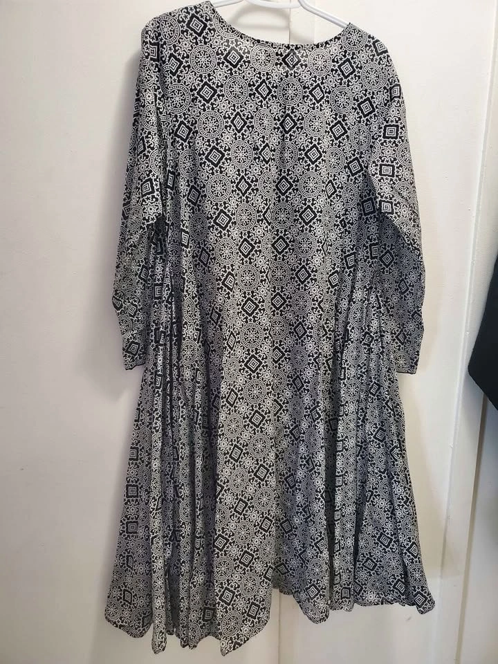 Black and White Cotton Summer Dress - photo 2