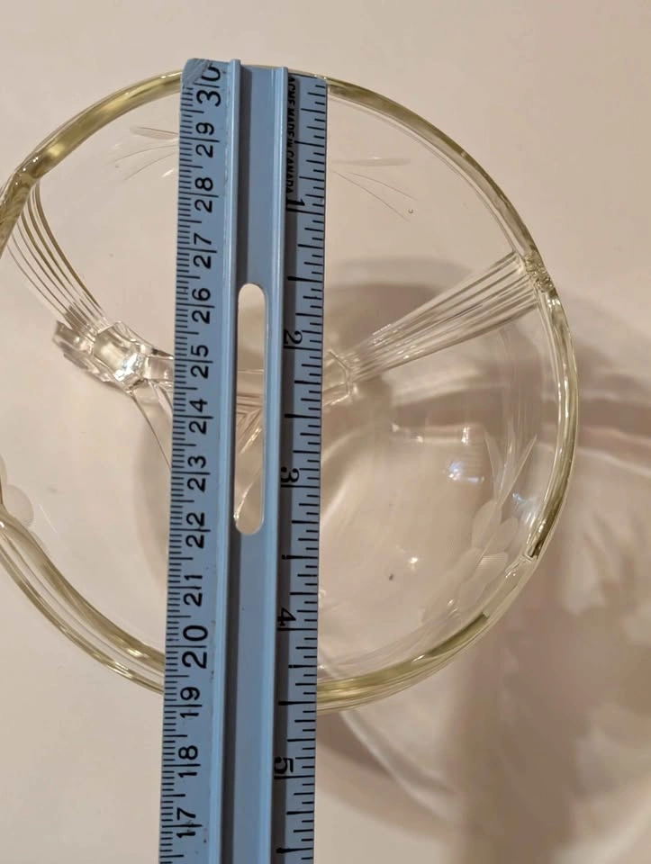 Vintage Etched Glass 3-Footed Bowl - photo 4