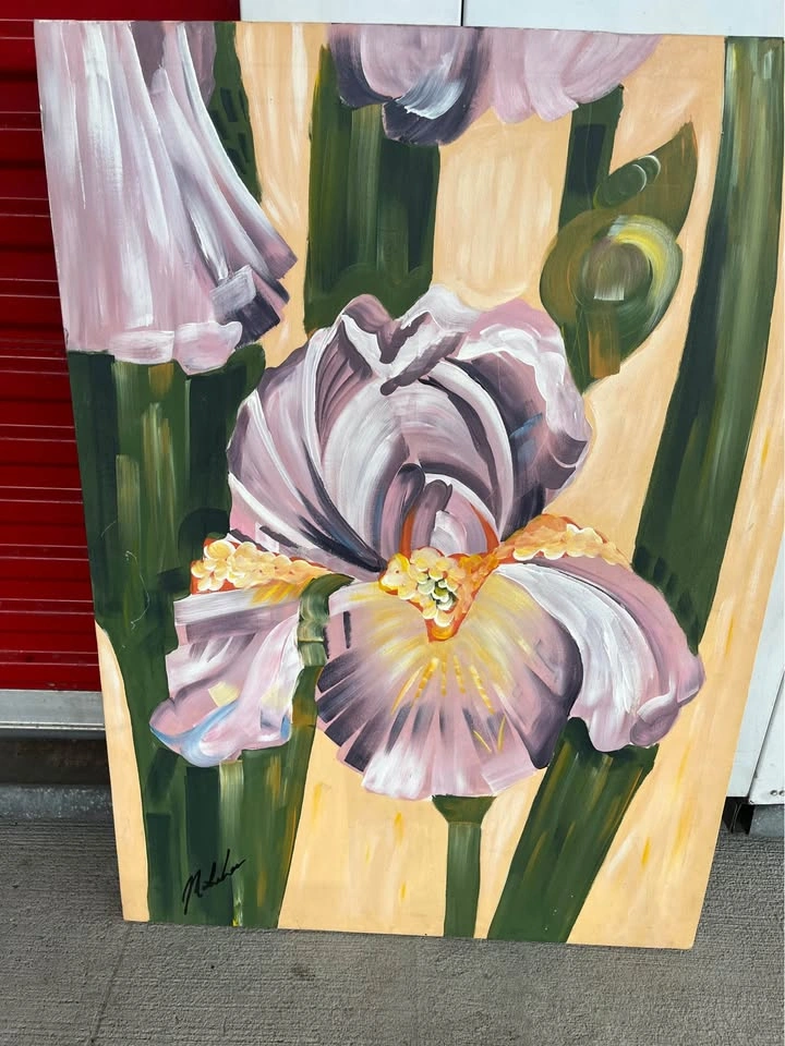 Irises Flower Painting Signed - photo 4
