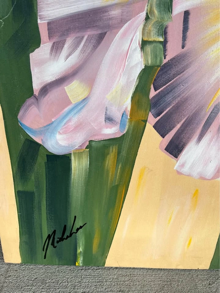 Irises Flower Painting Signed - photo 5