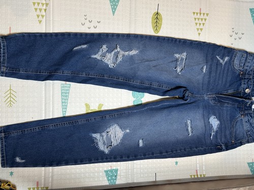 Women's Distressed Blue Denim Skinny Jeans