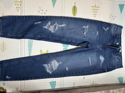 Women's Distressed Blue Denim Skinny Jeans - photo 2