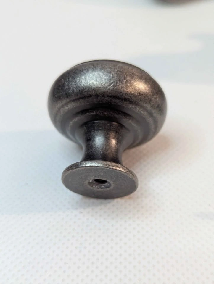Set of 18 Hammered Pewter Cabinet Knobs with screws - photo 3