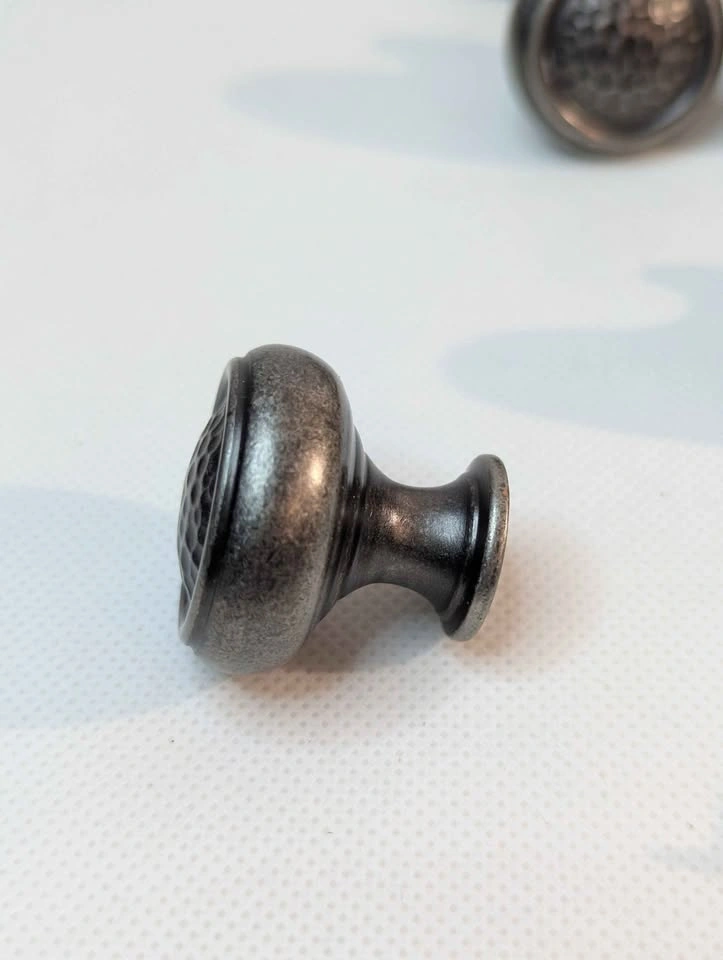 Set of 18 Hammered Pewter Cabinet Knobs with screws - photo 5