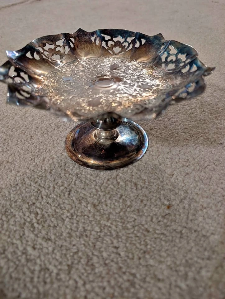 Vintage Silver Plated Pedestal Dish