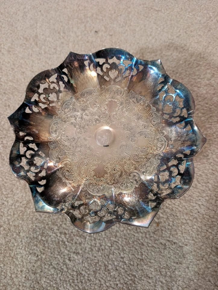 Vintage Silver Plated Pedestal Dish - photo 2
