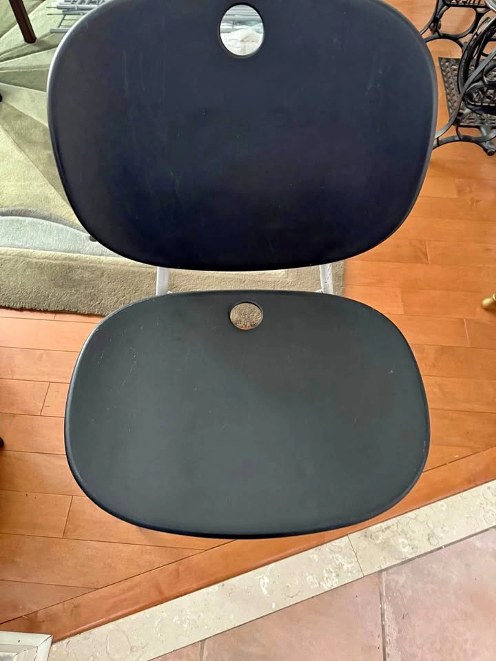 Black Folding Chair with Metal Frame
