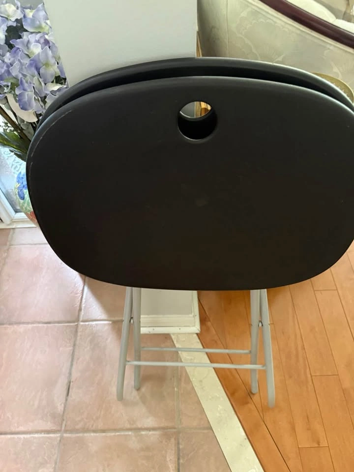 Black Folding Chair with Metal Frame - photo 3
