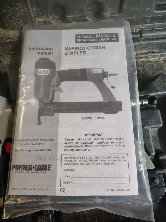 Porter cable narrow crown air stapler - photo 2