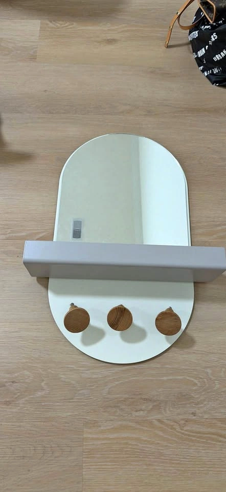 OUI METAL & WOOD MIRROR STORAGE SHELF