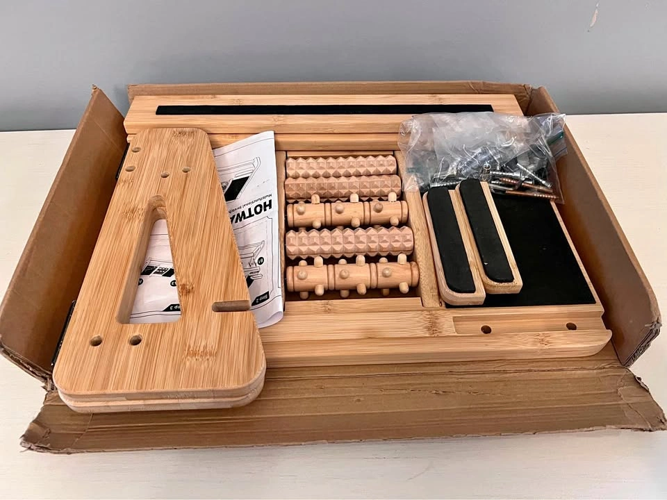 Bamboo Calf Stretcher Slant Board – Adjustable 15°/20°