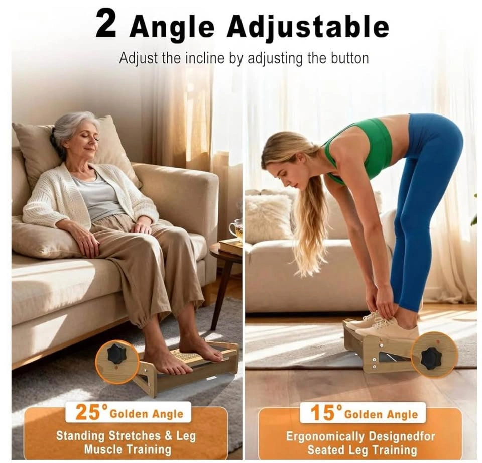 Bamboo Calf Stretcher Slant Board – Adjustable 15°/20° - photo 4