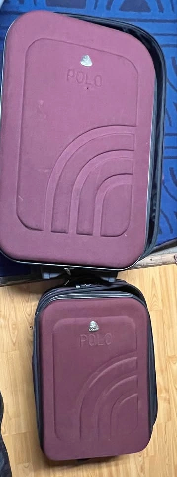 2-Piece Maroon POLO Luggage Set (Large & Carry-On)