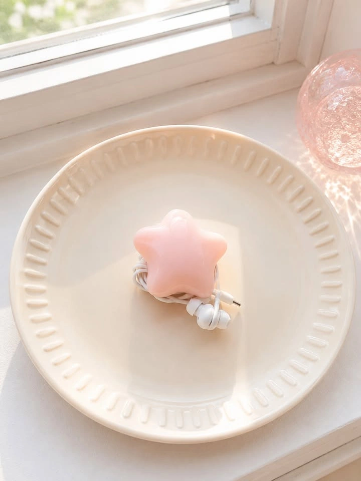 Handmade Pink Heart and Star Earphone Cord Organizers - photo 2